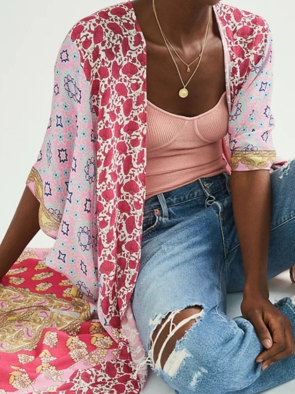 Anthropologie Pandora Floral Kimono - Picture 2 of 11